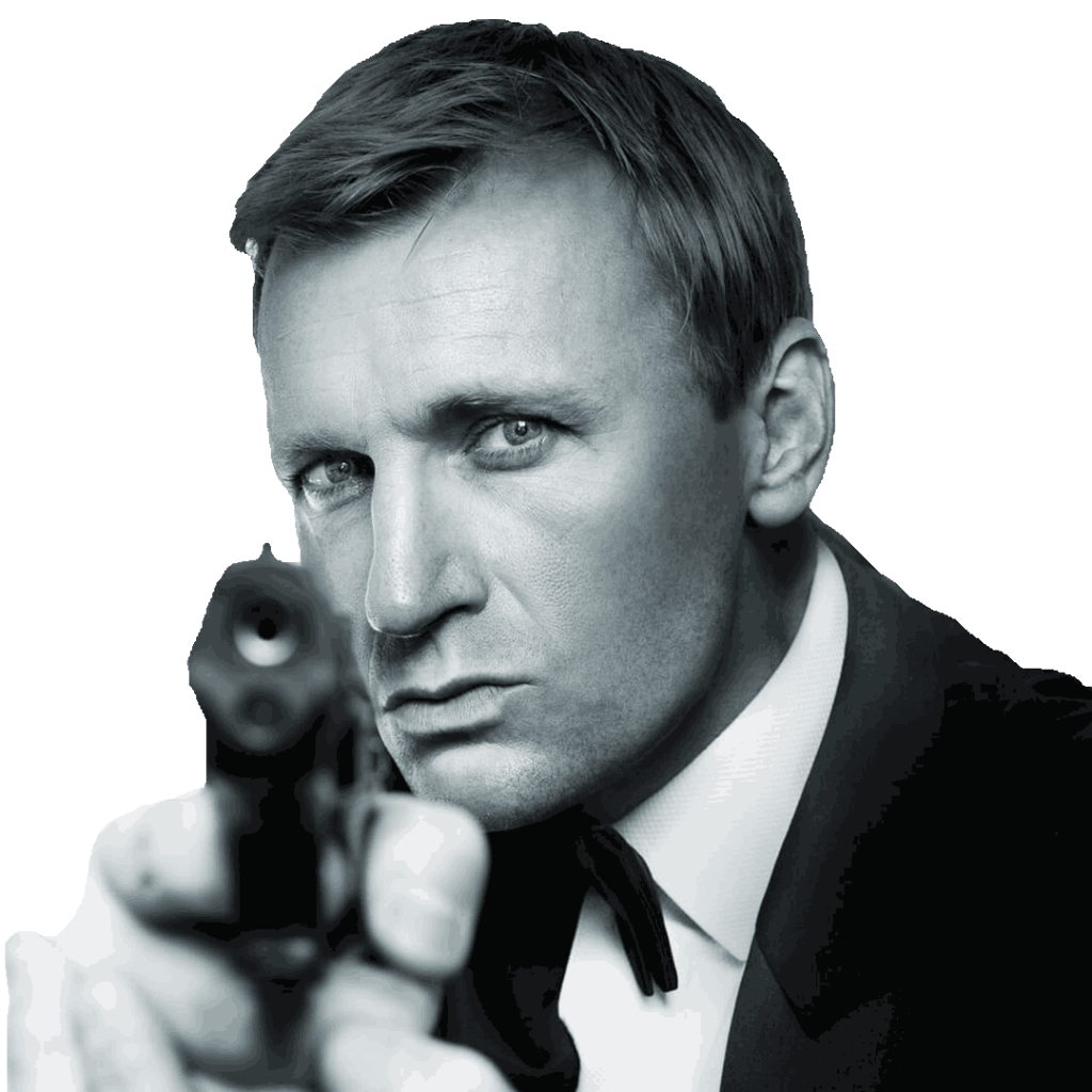 Daniel Craig Lookalike James Bond Holding Gun